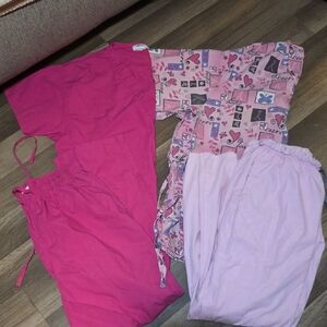 Pink and Patterned Scrub Sets
